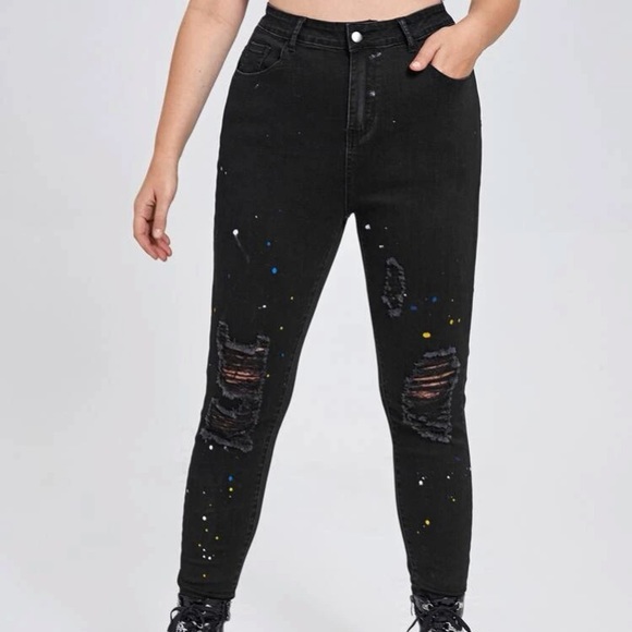 High Waist Skinny Ripped Jeans - Picture 4 of 5